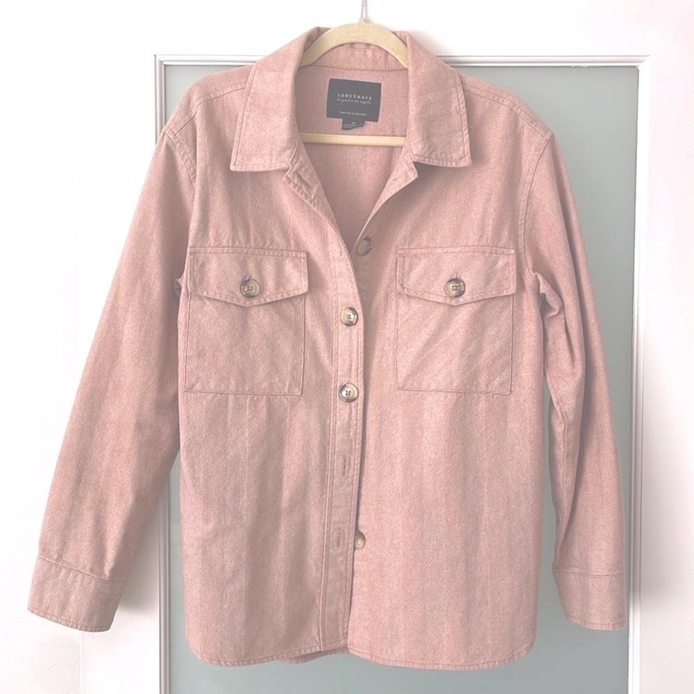 Sanctuary Shacket Pink Blush Button-Front Shirt J… - image 2